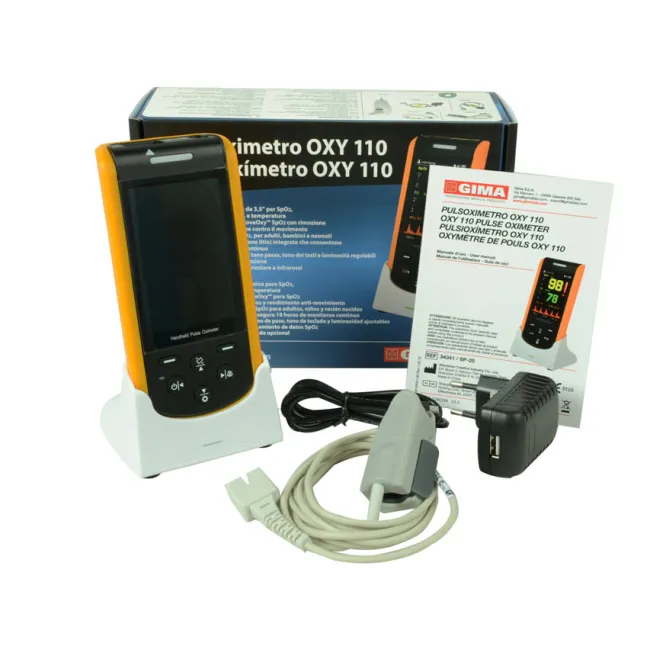 Pulsoximetru Profesional OXY 110 – Tehnologie MoveOxy și Monitorizare Avansată cu senzori multipli incluși : adult, pediatric si neonatal