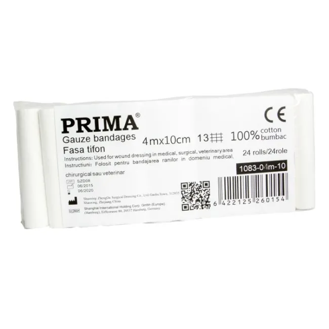 Fasa din tifon cu banderola din hartie, 4mx10cm, 24 role