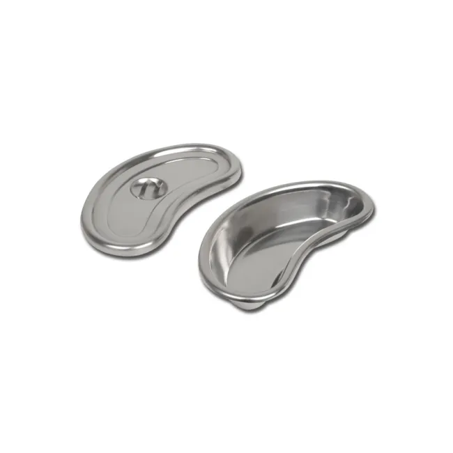Tavă renală  Adâncă cu Capac din Oțel Inoxidabil AISI 304, 200x95x35 mm - 300 ml