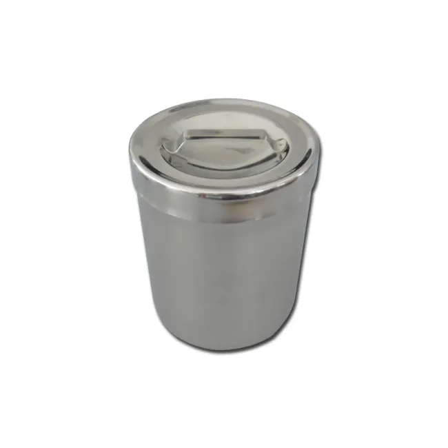 Recipient pentru pansamente din oțel inoxidabil AISI 304 - cu capac - 1 L