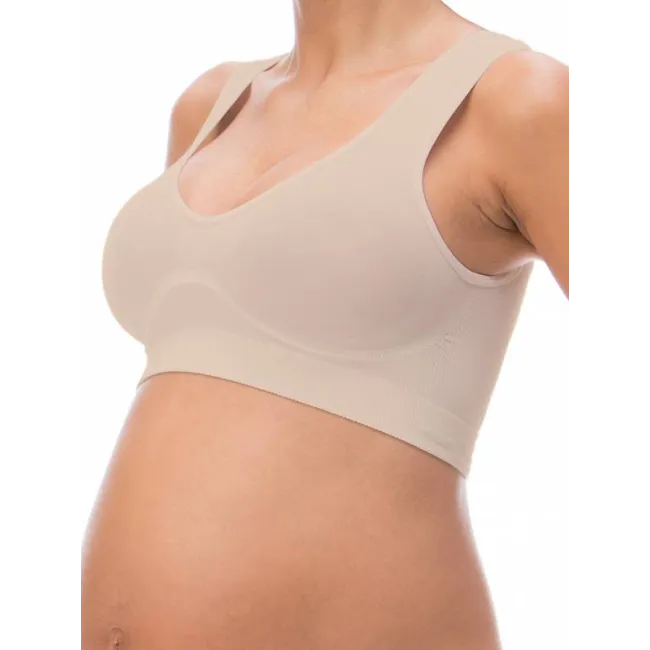 Sutien cu susținere pentru gravide bej, RELAXSAN