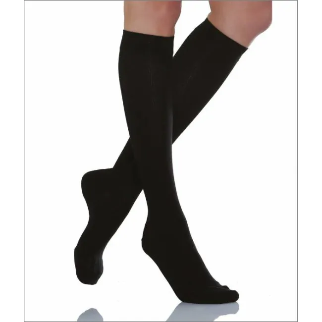 Sosete bumbac pana la genunchi, unisex, compresie puternica 22-27 mmHG, negru, RELAXSAN