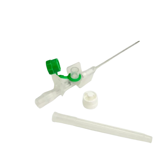 Catetere I.V. / Branule CU SISTEM DE PROTECTIE cu aripioare si port inject G18, cutie 50 buc