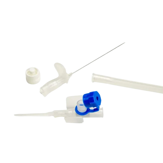 Catetere I.V. / Branule CU SISTEM DE PROTECTIE cu aripioare si port inject G22, cutie 50 buc
