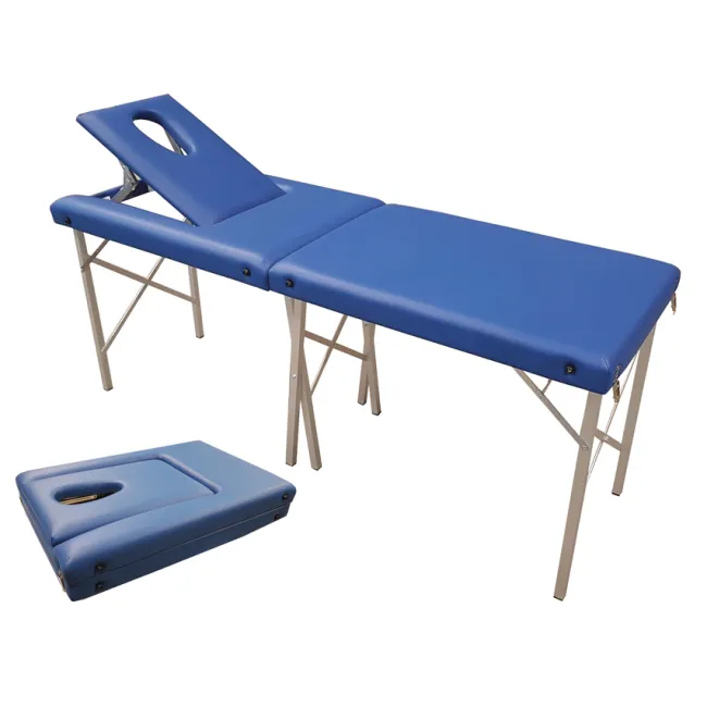 Masă de masaj pliabilă din aluminiu cu orificiu facial – tip geantă
