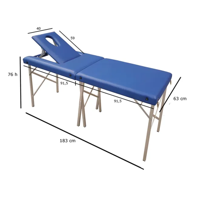 Masă de masaj pliabilă din aluminiu cu orificiu facial – tip geantă