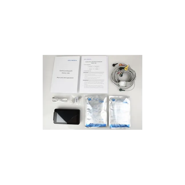 Electrocardiograf Portabil de Buzunar PCECG-500 – 6/12 Derivații, Ecran Touchscreen, Algoritm Glasgow, Wi-Fi și Cameră HD