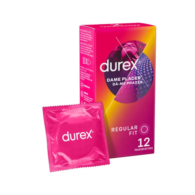 Prezervative cu Striații și Puncte Durex Dame Placer (12 buc)