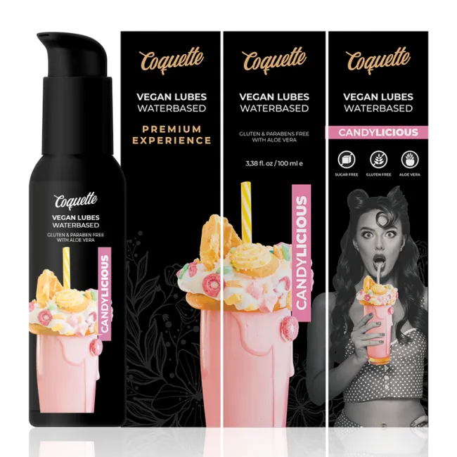 Gel lubrifiant formula vegana pentru experiențe premium cu aroma Candylicious , 100 ml , COQUETTE CHIC