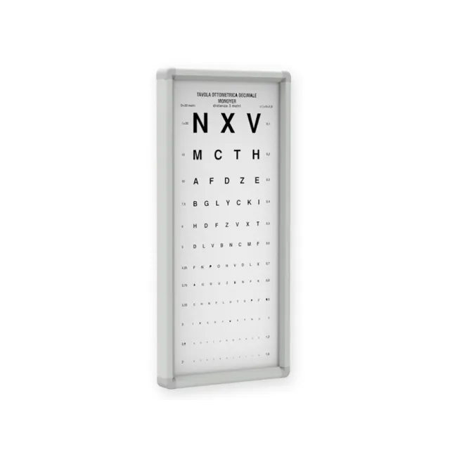Diagramă optometrică Monoyer – model neiluminat, 3 m