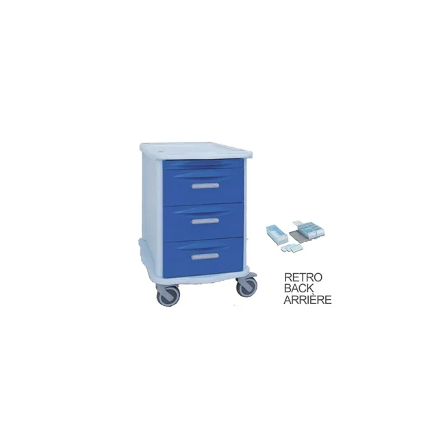 Cărucior farmaceutic dublu – 3 sertare mari și 22 casete monodoză