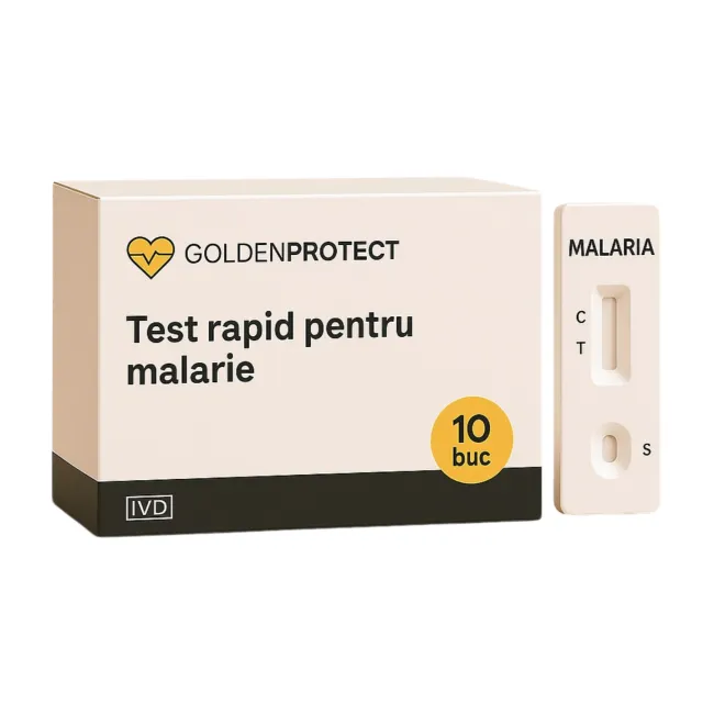 Test rapid Malaria P.F, ambalat la kit de 10 buc pentru detectarea calitativă a plasmodium falciparum circulant în sângele uman