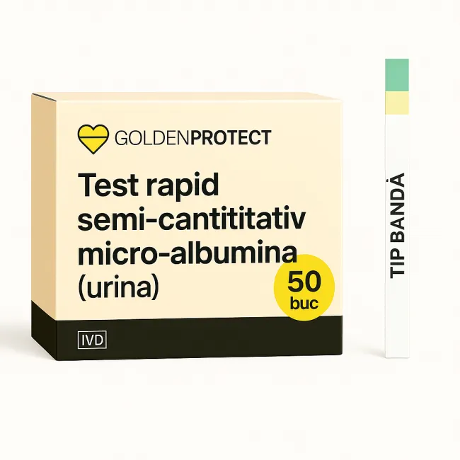 Test Rapid Micro-Albumină Semi-cantitativ (Urină) - GoldenProtect