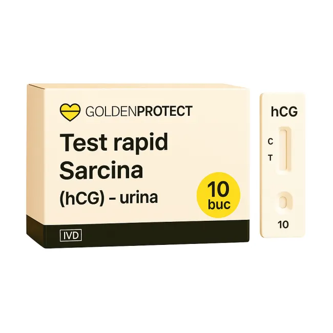 Test rapid de sarcina tip caseta hCG, Golden Protect