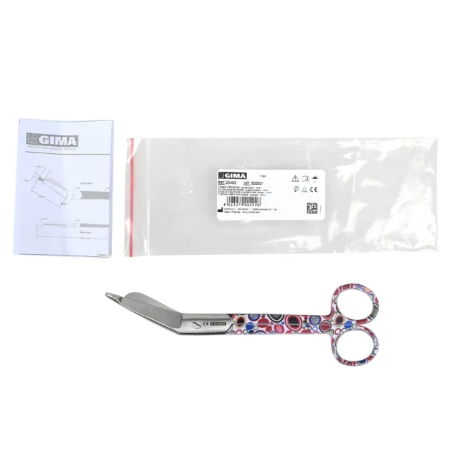 Foarfecă Medicală pentru Bandaje din Inox , Gima– 18 cm, Model Bubbles Fantasy