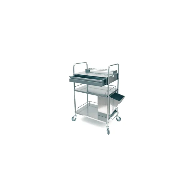Carucior INOX REX pentru Pansamente – Complet Echipat