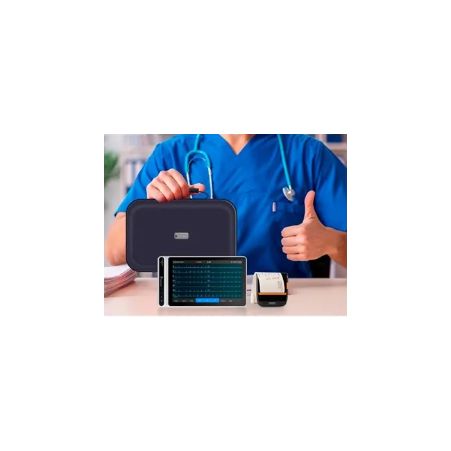 Tabletă Electrocardiograf NEO ECG S120 – Ecran Touch Screen Color 7", Achiziție pe 12 Derivații, Conectori Snap Plug, Algoritm Glasgow și Transmisie Wireless WiFi/4G