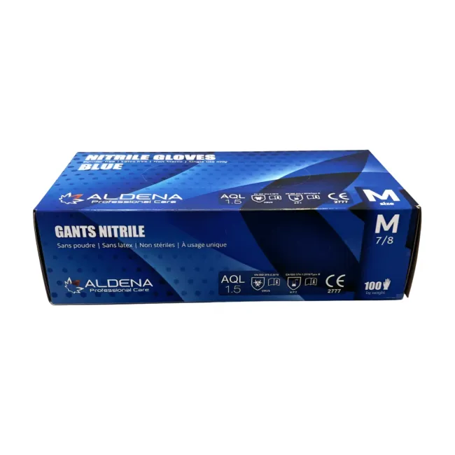 Mănuși examinare nitril albastru 3.2 gr , cu degete texturate, nepudrate, 100 buc - oferta limitata