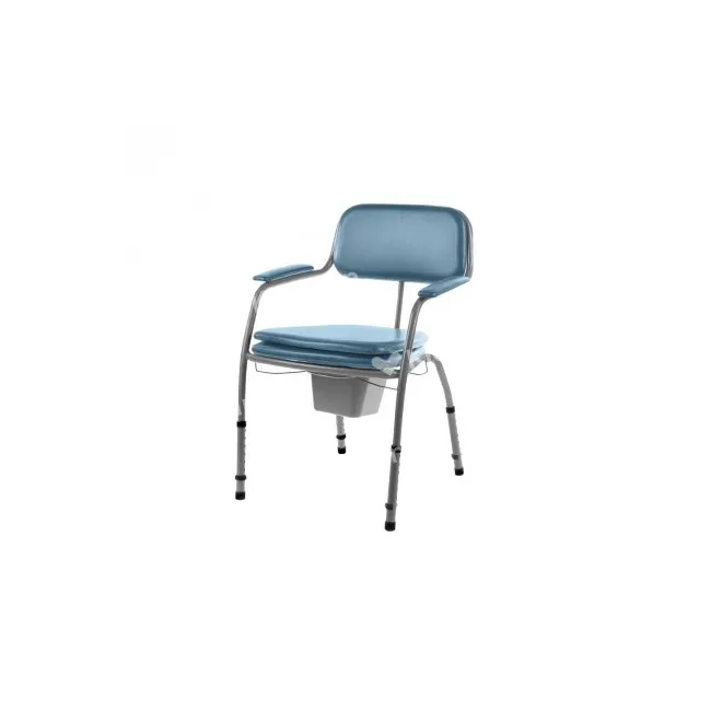 Scaun Toaletă Reglabil – tapițat, cu recipient inclus – capacitate 130 kg