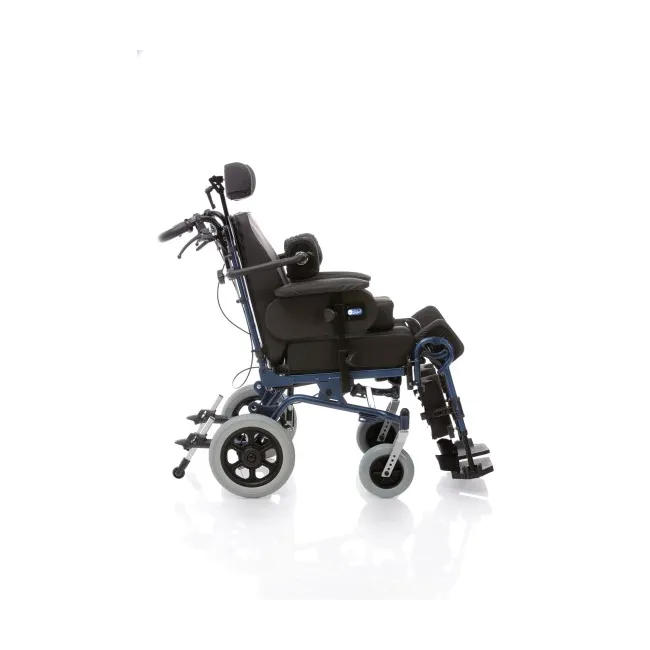 Fotoliu rulant multipostural Moretti Relief Go! CP900 – roți spate de 30 cm, cadru din oțel, ajustări multiple