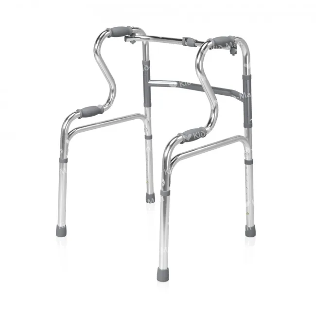 Cadru de mers pliabil, ușor – 2 secțiuni – din aluminiu – suport până la 120 kg