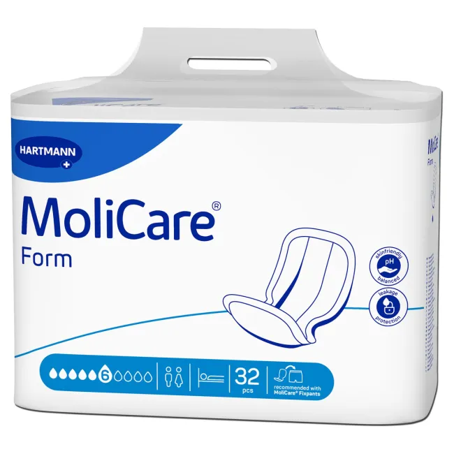 Molicare form absorbante anatomice unisex pentru incontinență moderată spre severă 6 picături, 32 buc, Hartmann