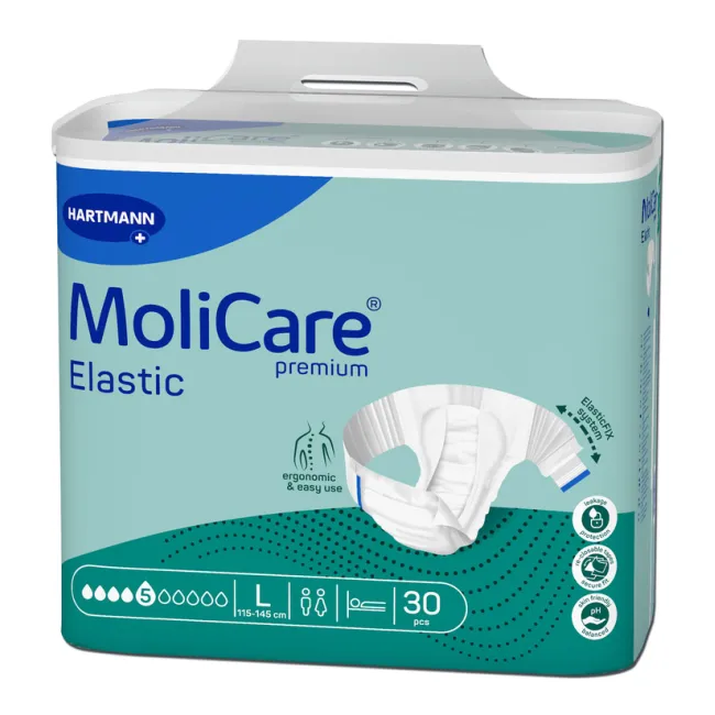 Scutece MoliCare® Premium Elastic 5 picaturi, 30 bucati, marimea M