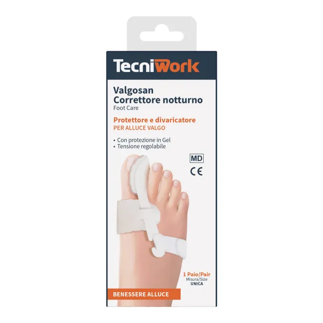 Corector Hallux Valgus pentru noapte, cu protecție din gel, 1 pereche (drept și stâng)