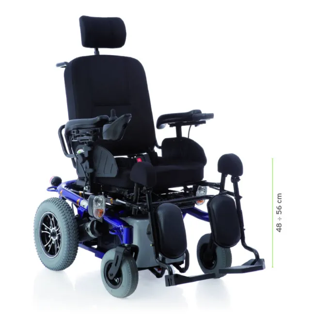 Scaun cu rotile electric multipostural cu reglaje electrice complete