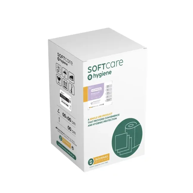 Rolă din material netesut pentru masa de consultație Soft Care Supreme Standard, 58 cm × 70 m, PP 100%, albă
