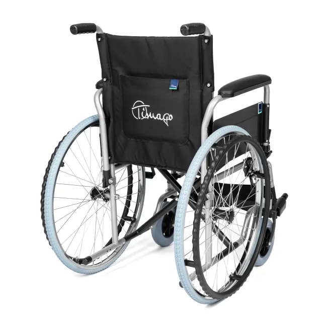 Scaun rulant BASIC-TIM din oțel, pliabil, 16.8 kg, capacitate 115 kg, șezut 48 cm
