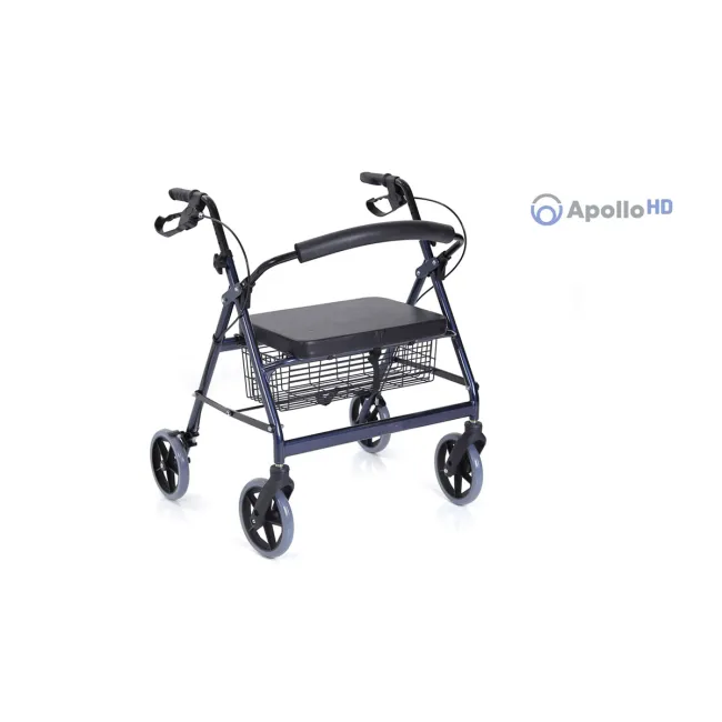 Rolator cu 4 roți – APOLLO HD, pliabil, cu șezut, coș și tavă - sarcina maxima 180 kg