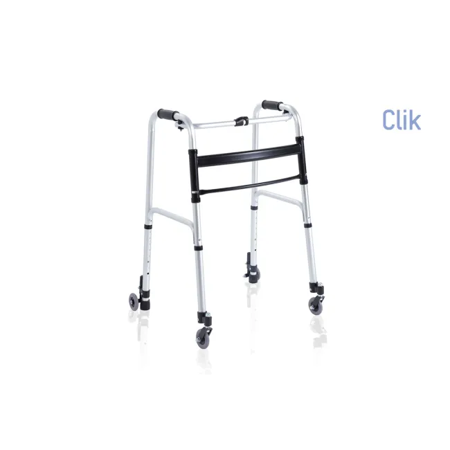 Premergător din aluminiu anodizat – 2 role pivotante și 2 role autoblocante Ø 7 cm – stabilitate și control în orice direcție
