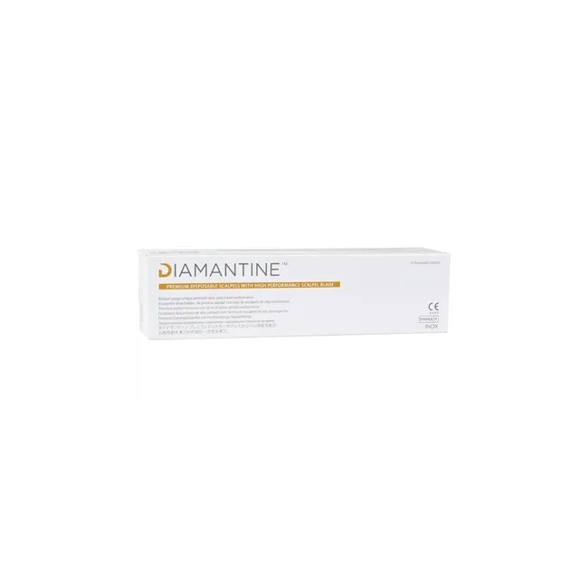 Bisturiu de unică folosință „Diamantine” – Steril – Lamă din oțel inoxidabil, 10 bucati