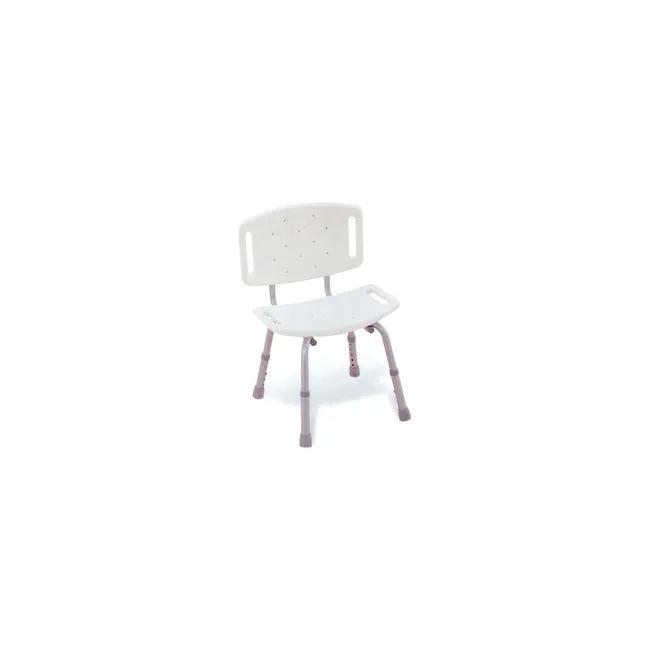 Scaun de duș reglabil, cadru din aluminiu, șezut și spătar din plastic, max. 100 kg