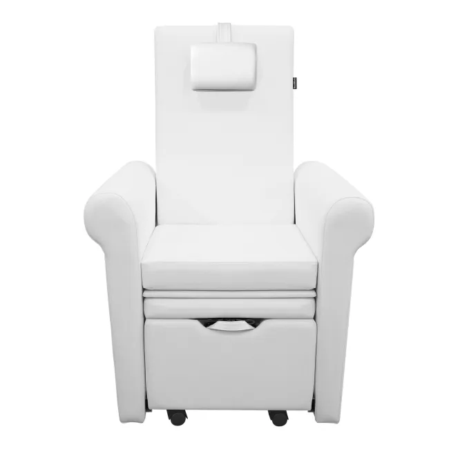Scaun de pedichiură Infinity Foot Spa cu spătar reglabil manual, conceput special pentru saloanele profesionale de înfrumusețare.
