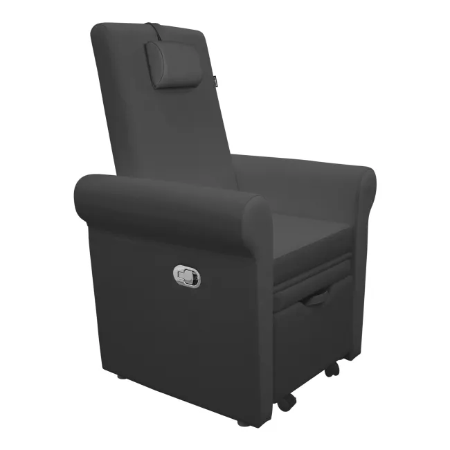 Scaun de pedichiură Infinity Foot Spa cu spătar reglabil manual, conceput special pentru saloanele profesionale de înfrumusețare.