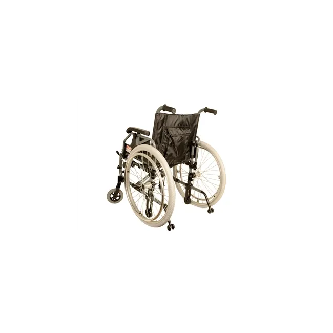 Scaun cu rotile KING din aluminiu, șezut 46 cm, roți pneumatice – negru
