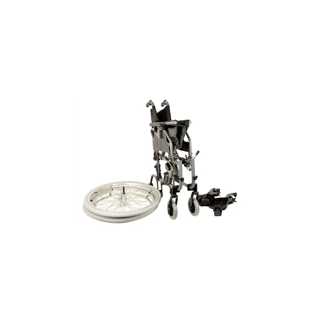 Scaun cu rotile KING din aluminiu, șezut 46 cm, roți pneumatice – negru