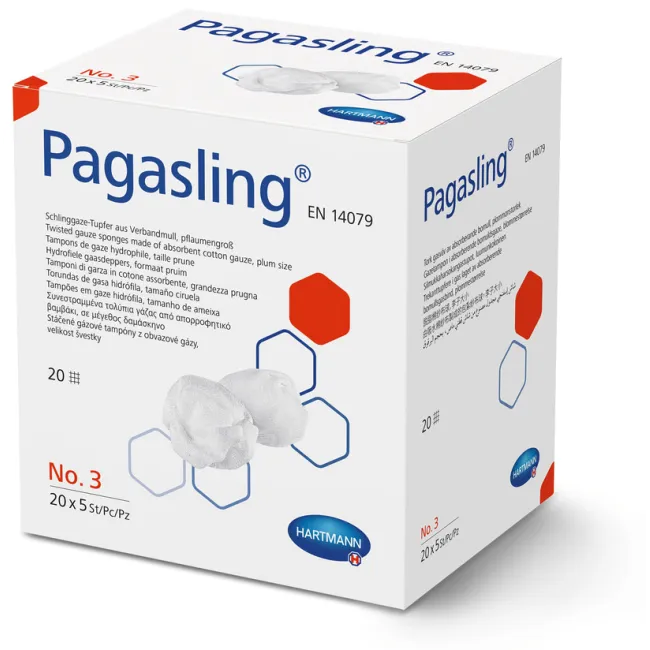 Pagasling tampoane sterile rasucite din tifon 20 x 18 buc, bumbac, Hartmann