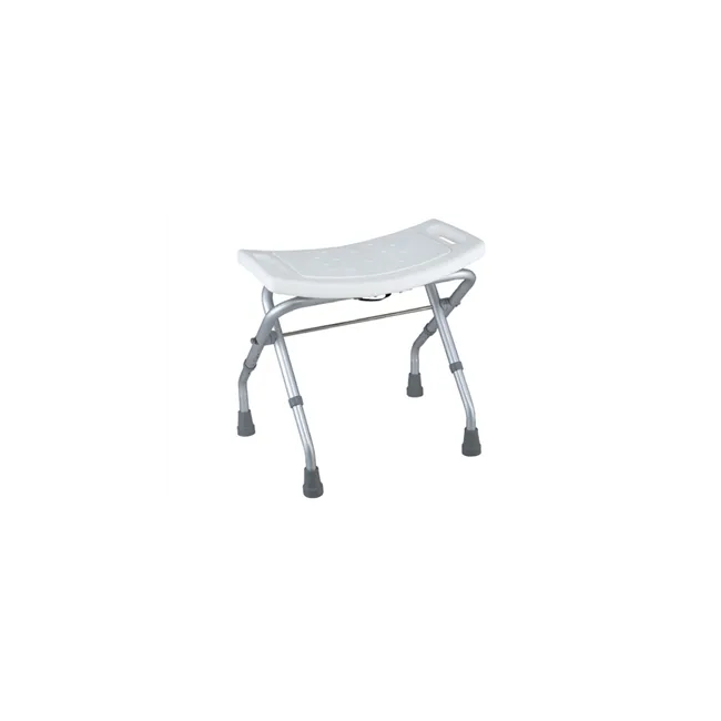 Scaun de duș pliabil, cadru aluminiu, șezut plastic 50x30 cm, reglabil 44–47,5 cm, max. 100 kg