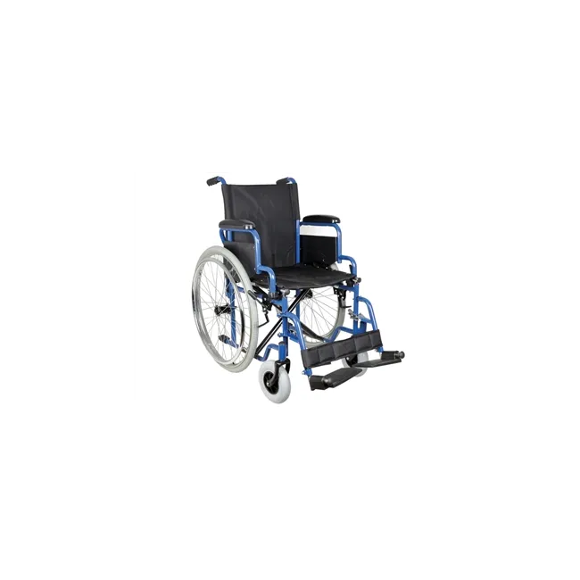 Scaun cu rotile OXFORD, șezut 43 cm, roți pneumatice, material textil negru