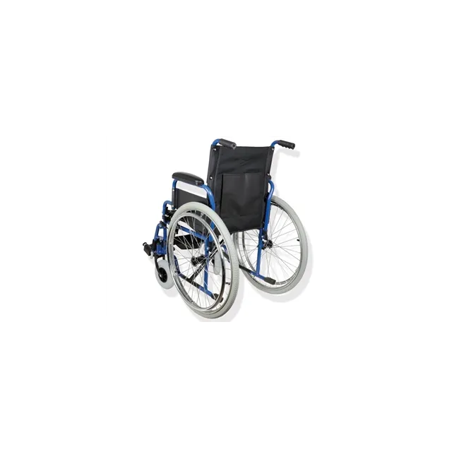 Scaun cu rotile OXFORD, șezut 43 cm, roți pneumatice, material textil negru