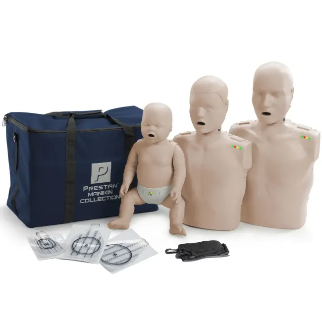 Set Manechine Resuscitare Prestan Collection - Adult, Copil și Sugar cu Monitor RCP