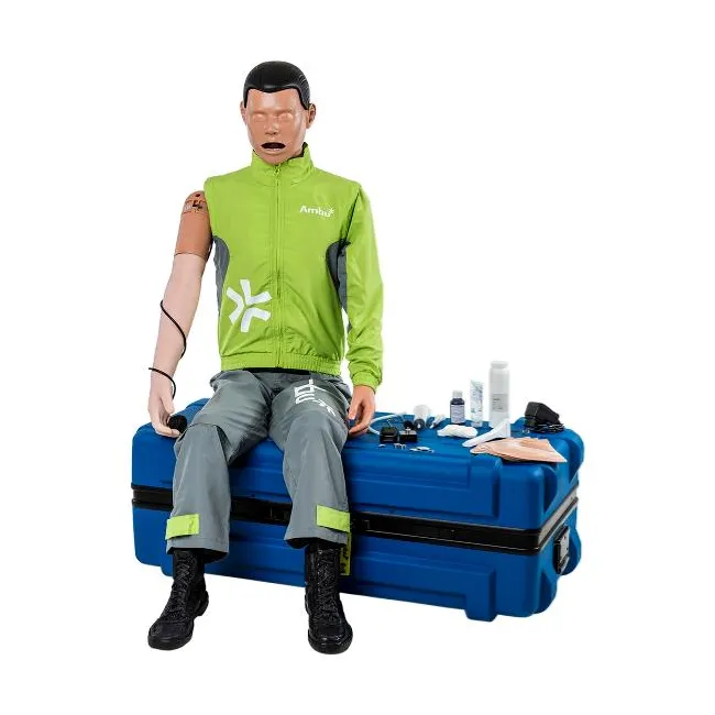 Manechin Resuscitare Profesional AmbuMan Advanced Wireless - Simulator Complet ACLS și ALS cu Defibrilare Reală