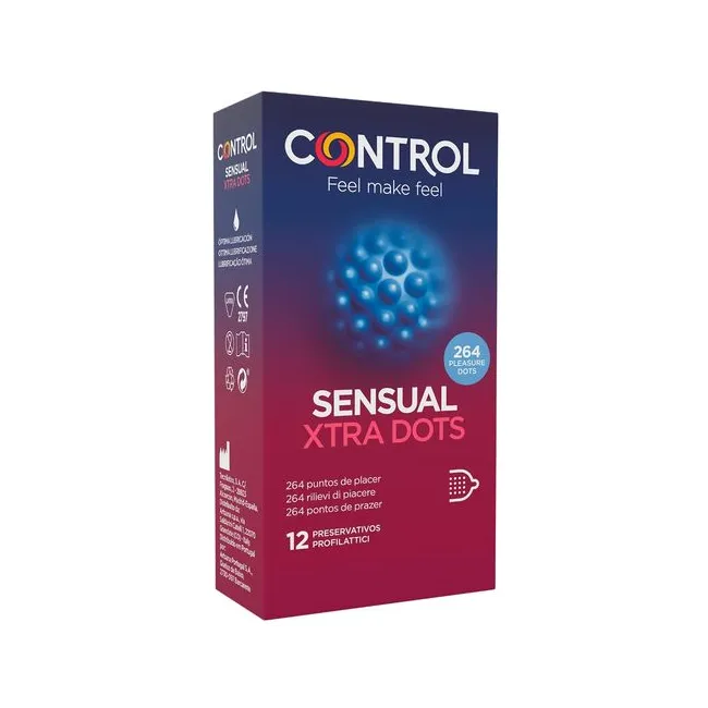 Control Xtra Dots – Prezervative cu Striatii Intensificate (12 buc)