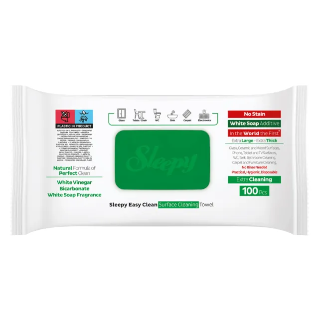Șervețele umede multisuprafețe Sleepy Easy Clean, cu oțet și bicarbonat, 100 buc
