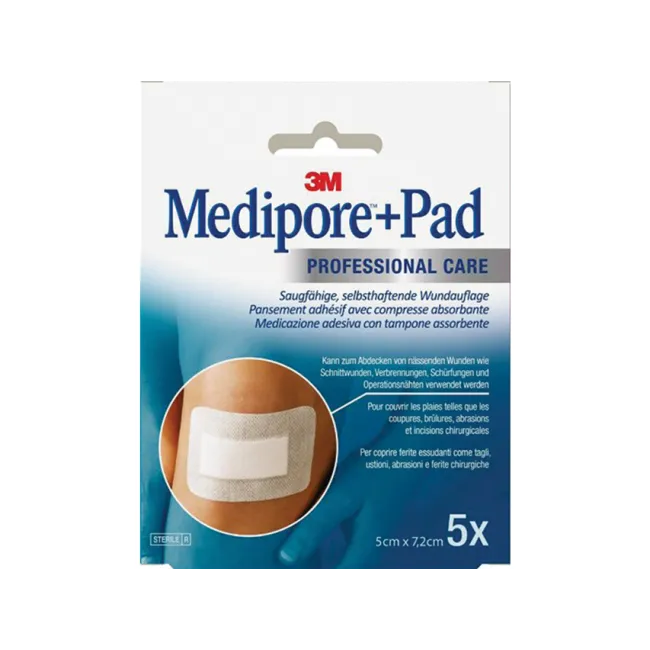 Pansament Steril Absorbant 3M™ MEDIPORE™ + PAD – 5x7,2 cm