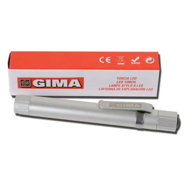 Lanternă Medicală tip Penlight GIMA – LED, Metalică (Argintie)