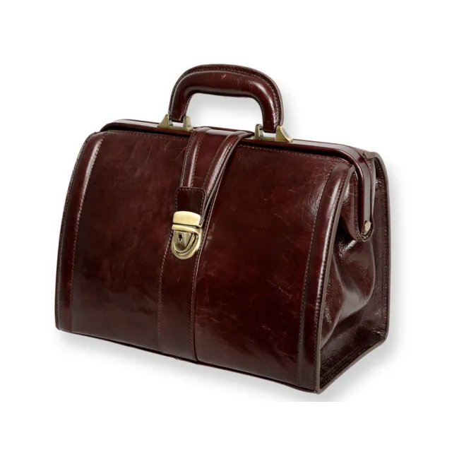 Geantă Medicală de Consultații Clasică – Cu Bază Rigidă și Dublă Compartimentare Interioară, 34 x 18 x 22 cm (Made in Italy)